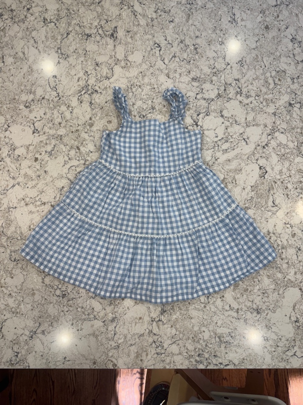 Carter's Light Blue Gingham Tiered Sundress | 3T